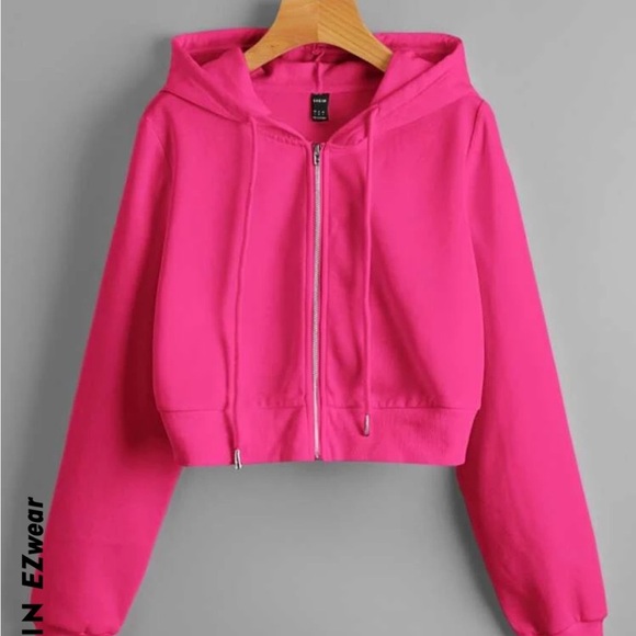 Juniors Crop Hoodie - Picture 1 of 10